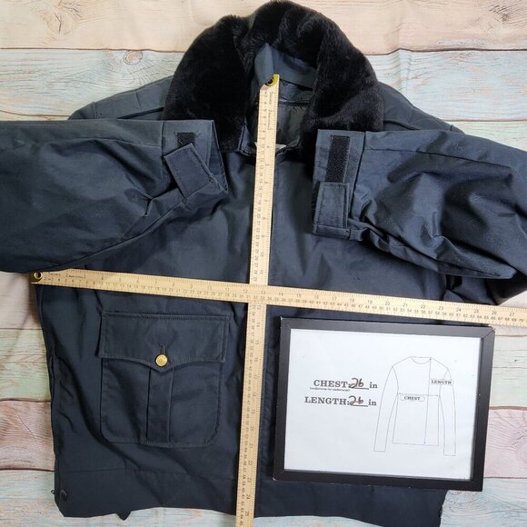 Flying Cross Vintage Police Jacket With Faux Fur Collar, Men's 46R - Picture 12 of 14